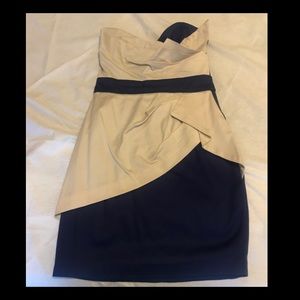 TFNC London Navy/Cream Contrast Sash Bandeau Dress